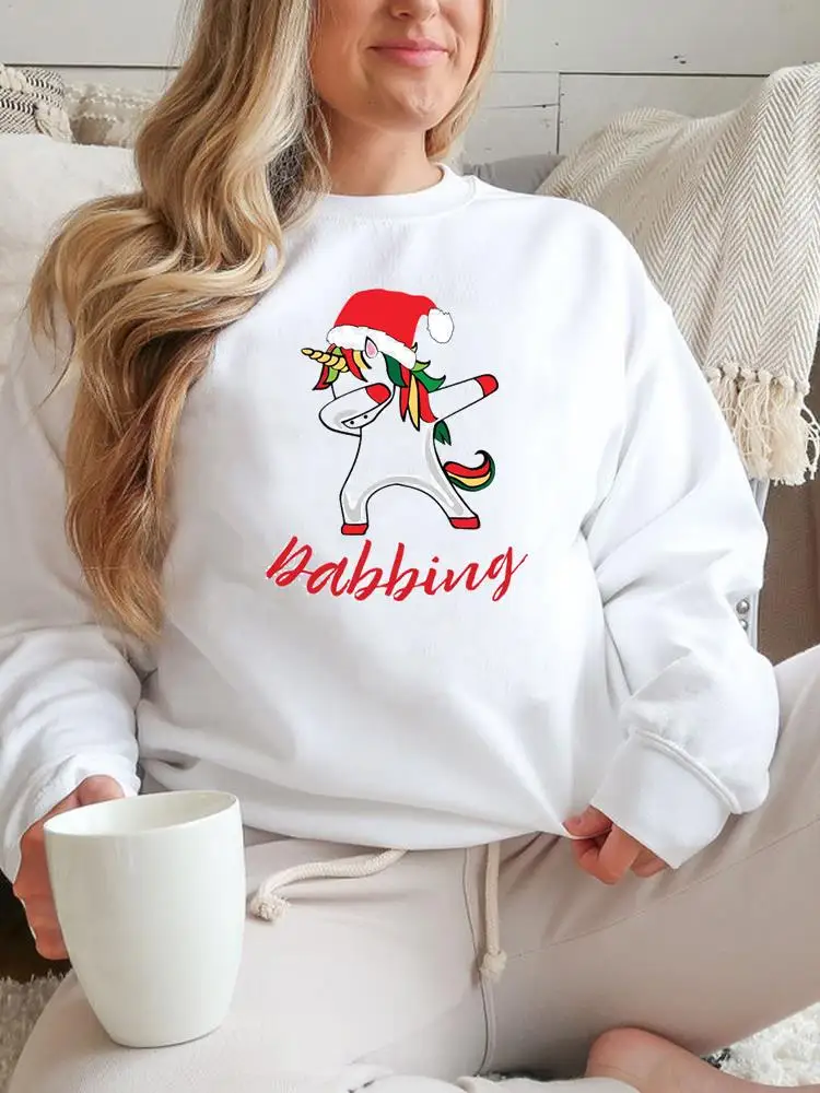 

Cartoon Letter Funny Trend Christmas Merry Festival Clothes Cartoon Fashion Women Clothing Female Graphic Pullover Sweatshirts
