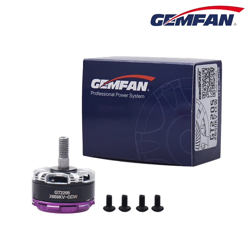 

4PCS Gemfan GT2205 2650KV 2-4S Brushless Motor for RC FPV Racing Freestyle Drones DIY Parts