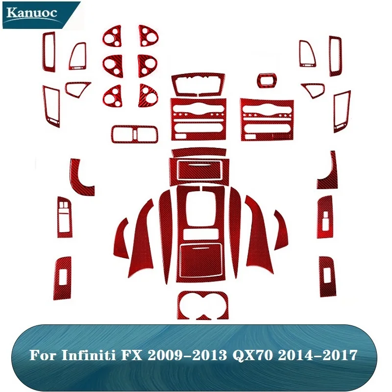 

Различные детали, красные наклейки из углеродного волокна для Infiniti FX 2009-2013 QX70 2014-2017, декоративные аксессуары для салона автомобиля