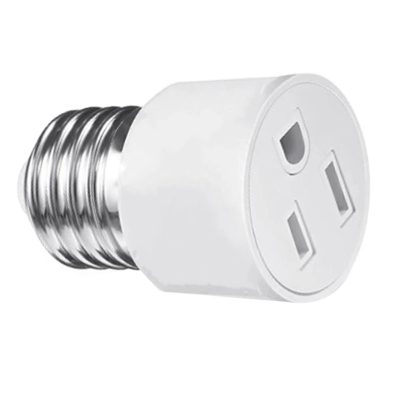 

4 Pack E26/E27 3 Prong Light Socket Plug Adapter, Polarized Screw Socket For Light Socket Adapter Socket 3 Prong,US Plug