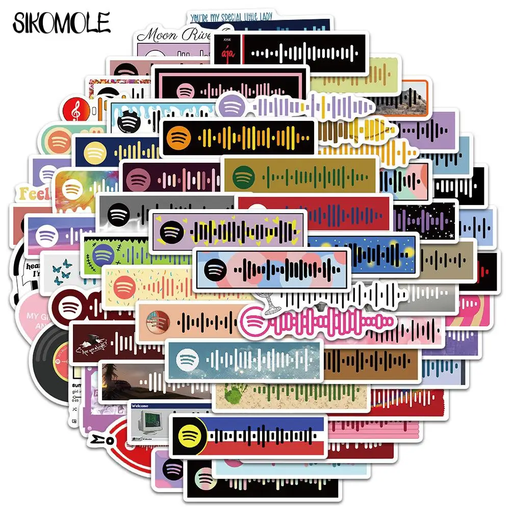 

10/30/68PCS Colorful Musical Note Graffiti Stickers Music Code Car Guitar Motorcycle Luggage Suitcase DIY Toys Decals Sticker F5