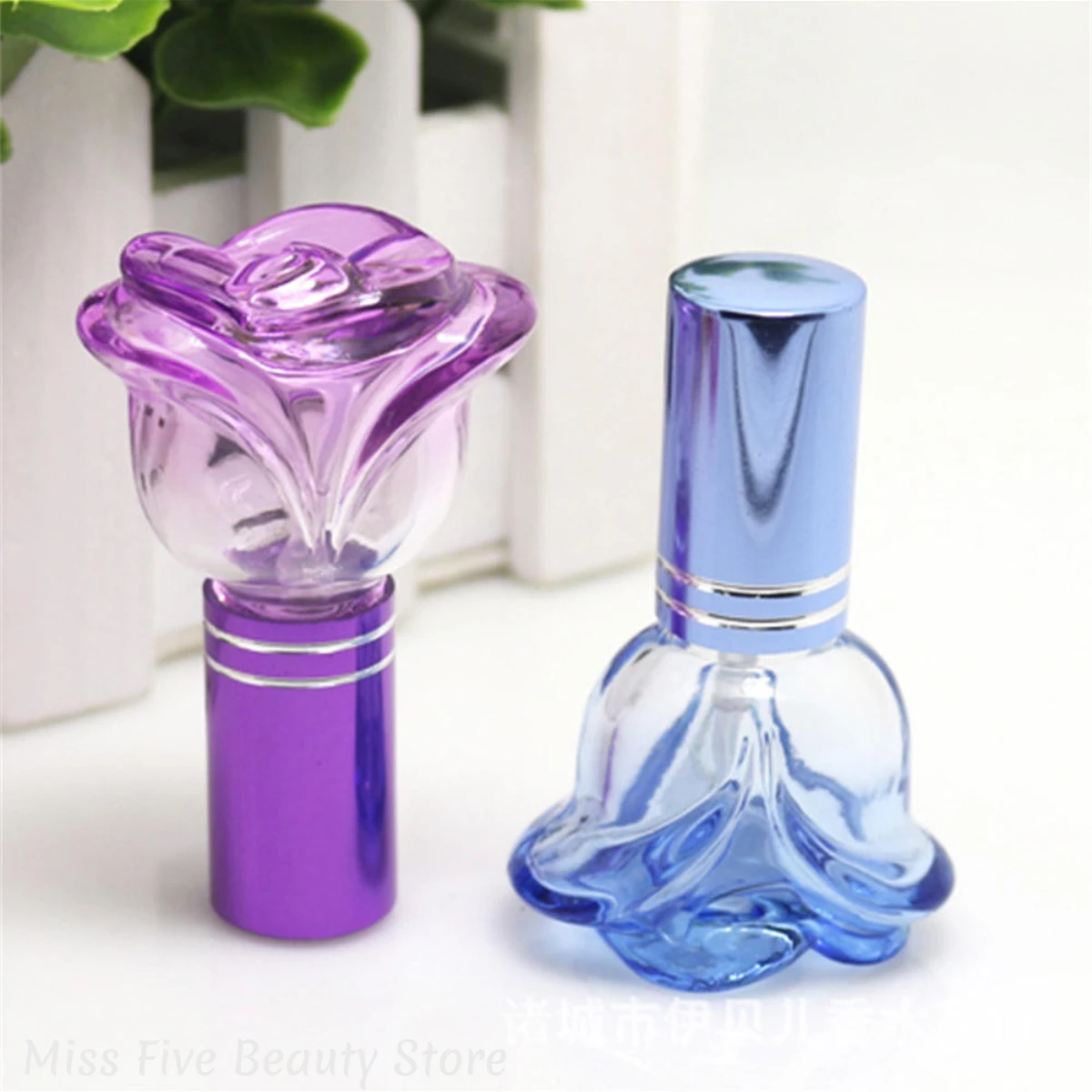 

Rose Shaped Perfume Bottle 6ml Glass Spray Bottles Portable Empty Liquid Storage Container