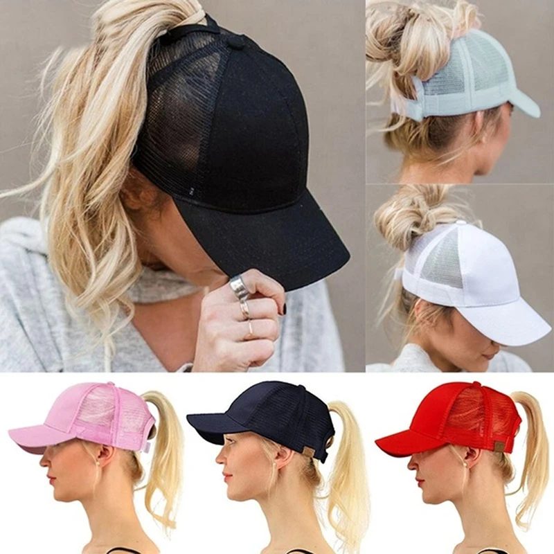 

Baseball Caps For Women Hats New Breathable Mesh Sun Visor Hats Female Summer European Outdoor Sports Criss Cross Ponytail Hat