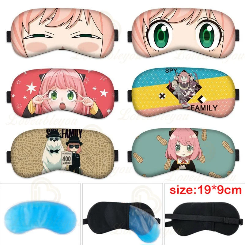 

SPY×FAMILY Face Sleep Eye Mask Cute Cartoon Ice Silk Cotton Eye Cover Sleeping Mask Eye Band Travel Rest Eyepatch Blindfolds