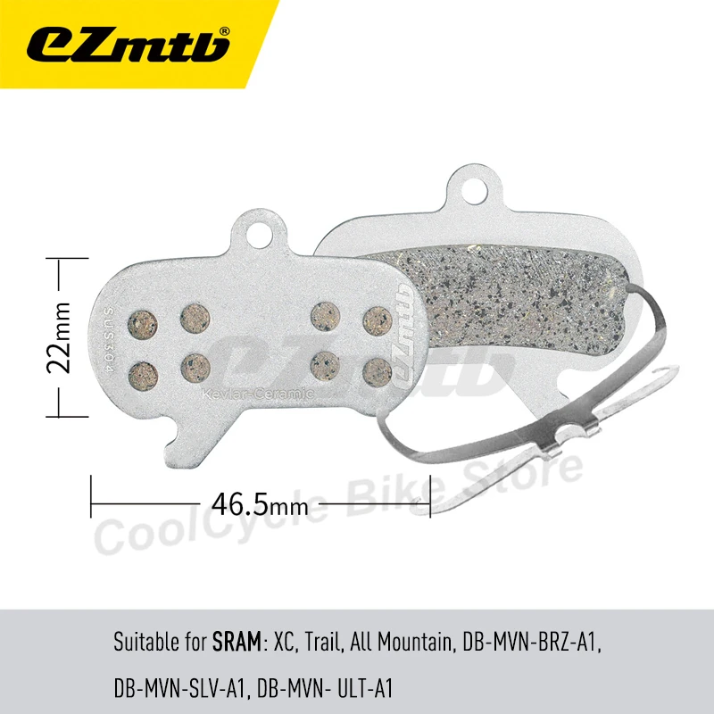 Фото Бесшумная кевларовая керамическая дисковая тормозная колодка EZMTB для SRAM AVID GUIDE CODE R RSC LEVEL TL T TLM B1 Red Force eTap AXS MAVEN Elite Class №4