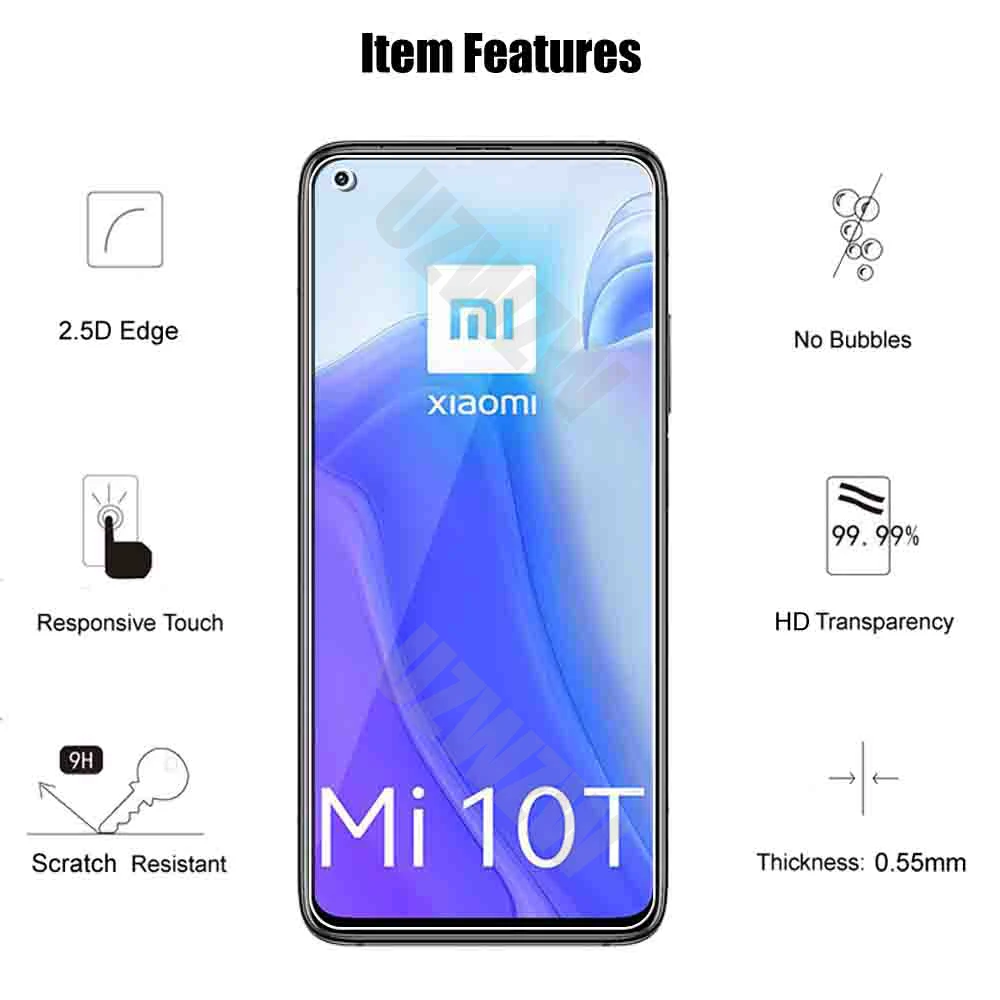 (2+2) For Xiaomi Mi 10T Pro 5G / 10T (2pcs) Camera Lens Film & (2pcs) Screen Protectors Tempered Glass Protective HD Clear Guard