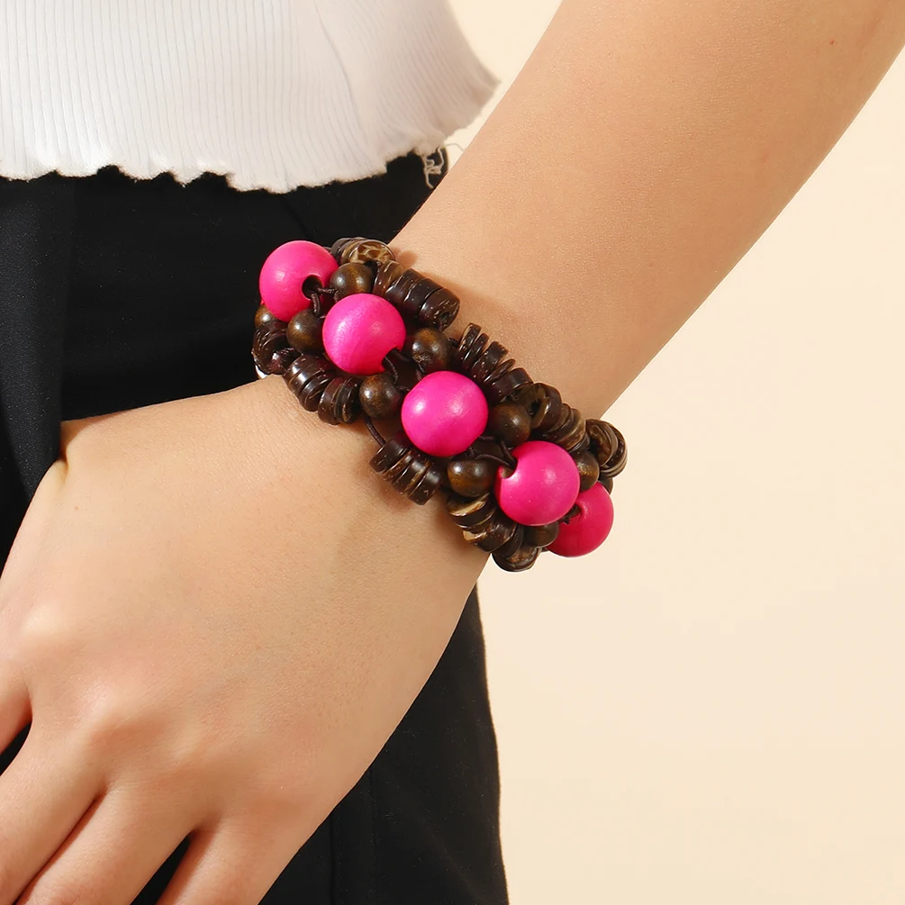 

Handmade Wood Beads Bracelets For Women Bohemian Charm Elastic String Bracelet Cuff Bangle Fashion Jewelry Accessories Gift 2023