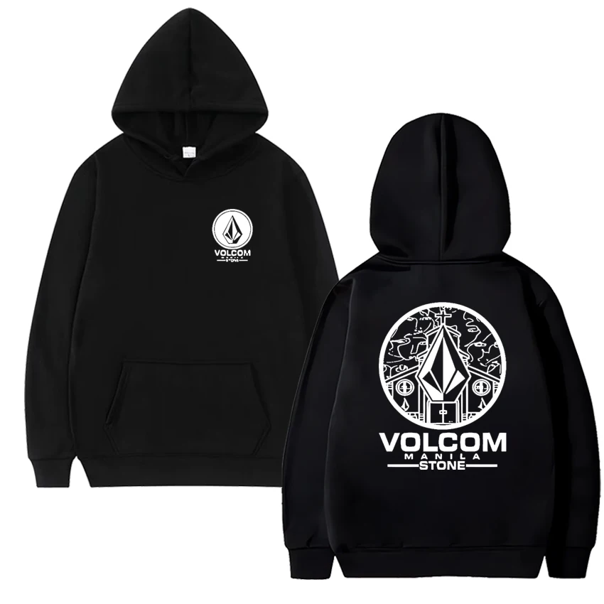 Фото Лидер продаж, новинка, модные толстовки Y2k для мужчин и женщин, толстовка Volcom Stone с двусторонним принтом, унисекс, флисовые пуловеры с длинными рукавами №5