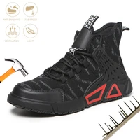 comfortable mens work shoes light industrial with steel toe cap anti puncture anti smash indestructible safety shoes breathable