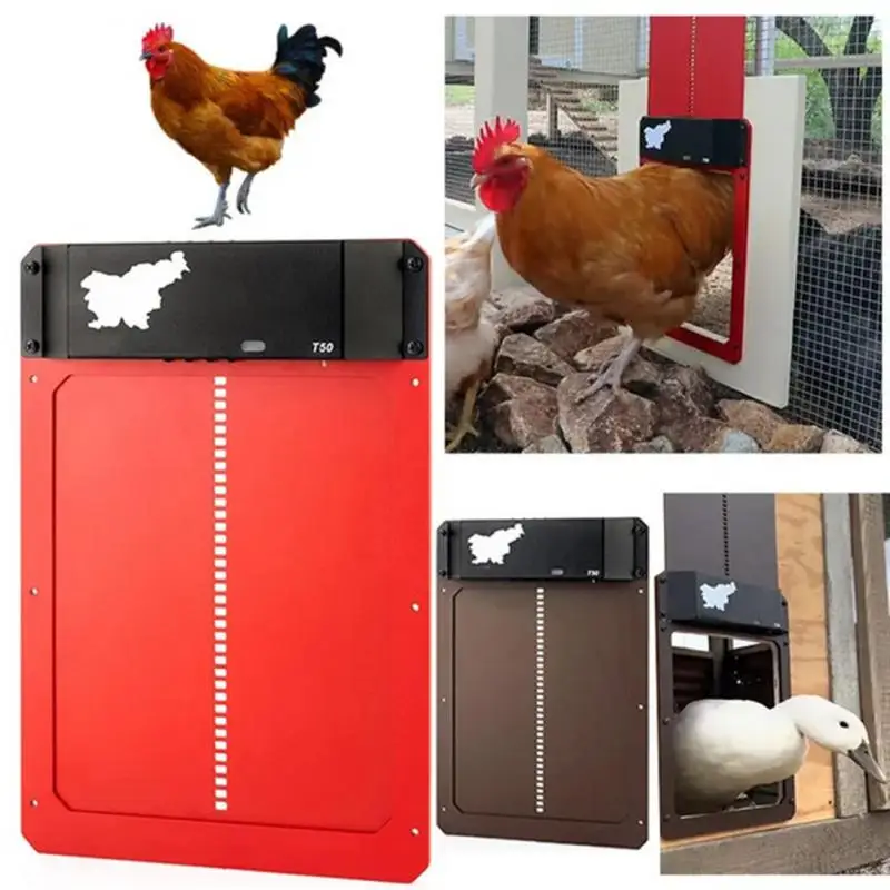 

Automatic Chicken Coop Door Light Sense Door Opener Poultry Garden Chicken Duck Door Opener Practical Chicken Poultry Door