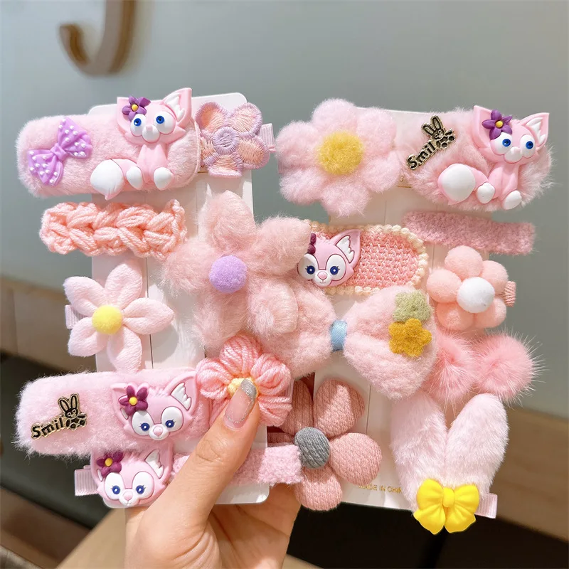 

New Hot Wholesale Cute Things for Girls Plush Hair Clip Cartoon Pattern Autumn Winter Accessories Bangs Headware Barrettes