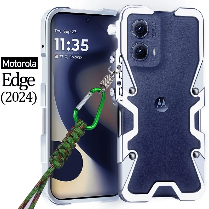 Фото Металлический алюминиевый чехол Zimon Armor для Motorola Edge 60 50 40 Pro X50 Ultra Neo, механический, полностью ручной работы, с бампером в виде черепа №1