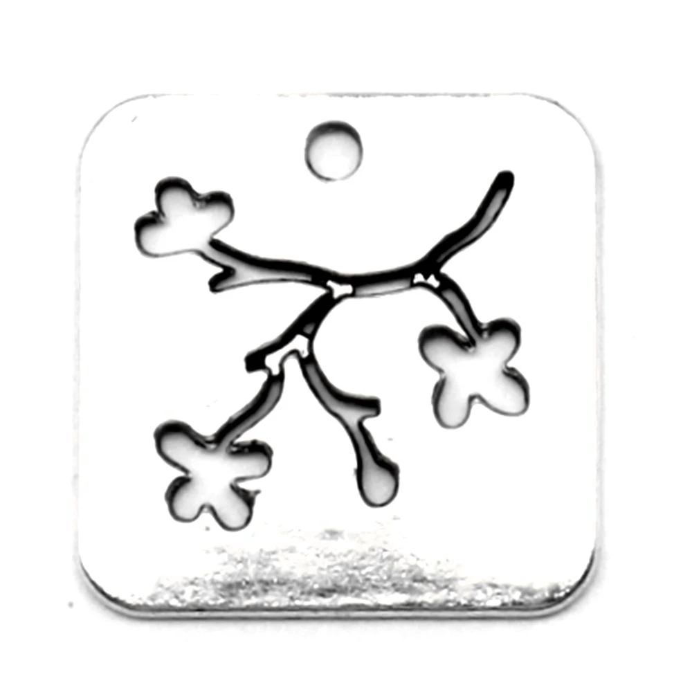 Подвески для пар ручной работы ювелирные изделия 22x22 мм 5 шт. античное серебряное