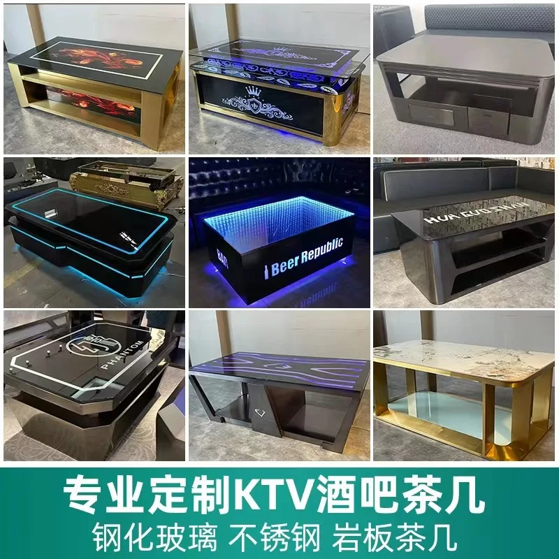 

C0320ktv bar coffee table night club box does not show just glass luminous coffee table clear bar table and chair set