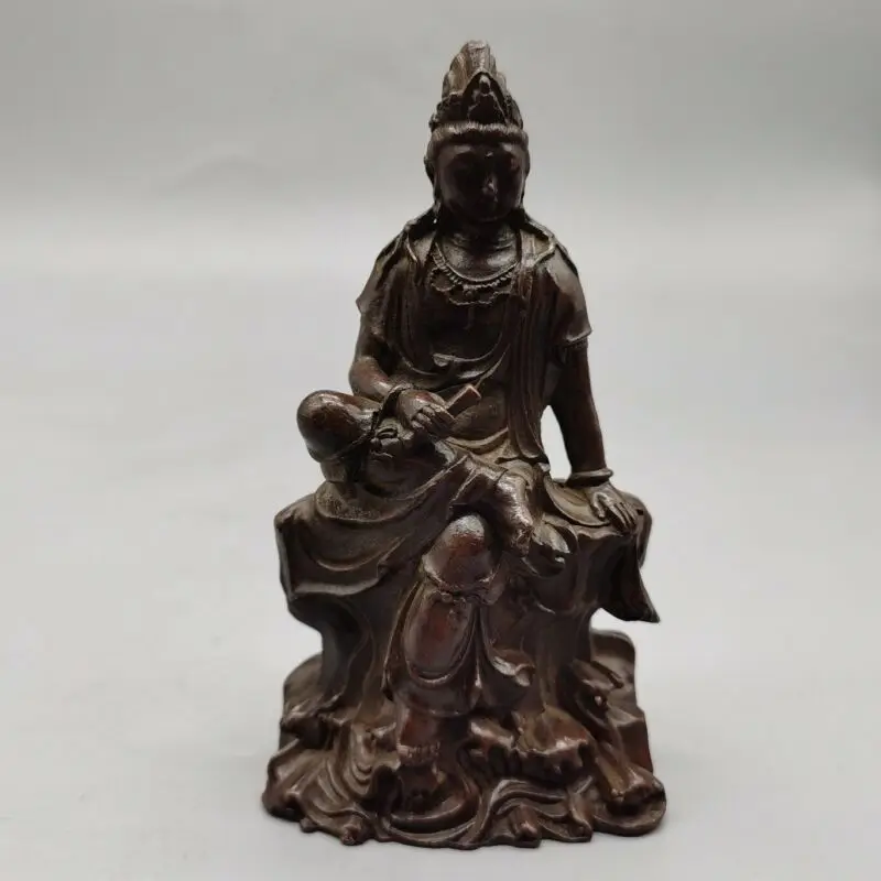 

Chinese Tibet Buddha Bronze Statue Guanyin of Nepal Old Copper Statues et Sculptures Desk Decoration Home Accessories Figurines
