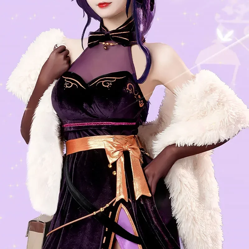 Платье Raiden Shogun Game Genshin Impact Beelzebul костюм для косплея элегантный чонсам униформа