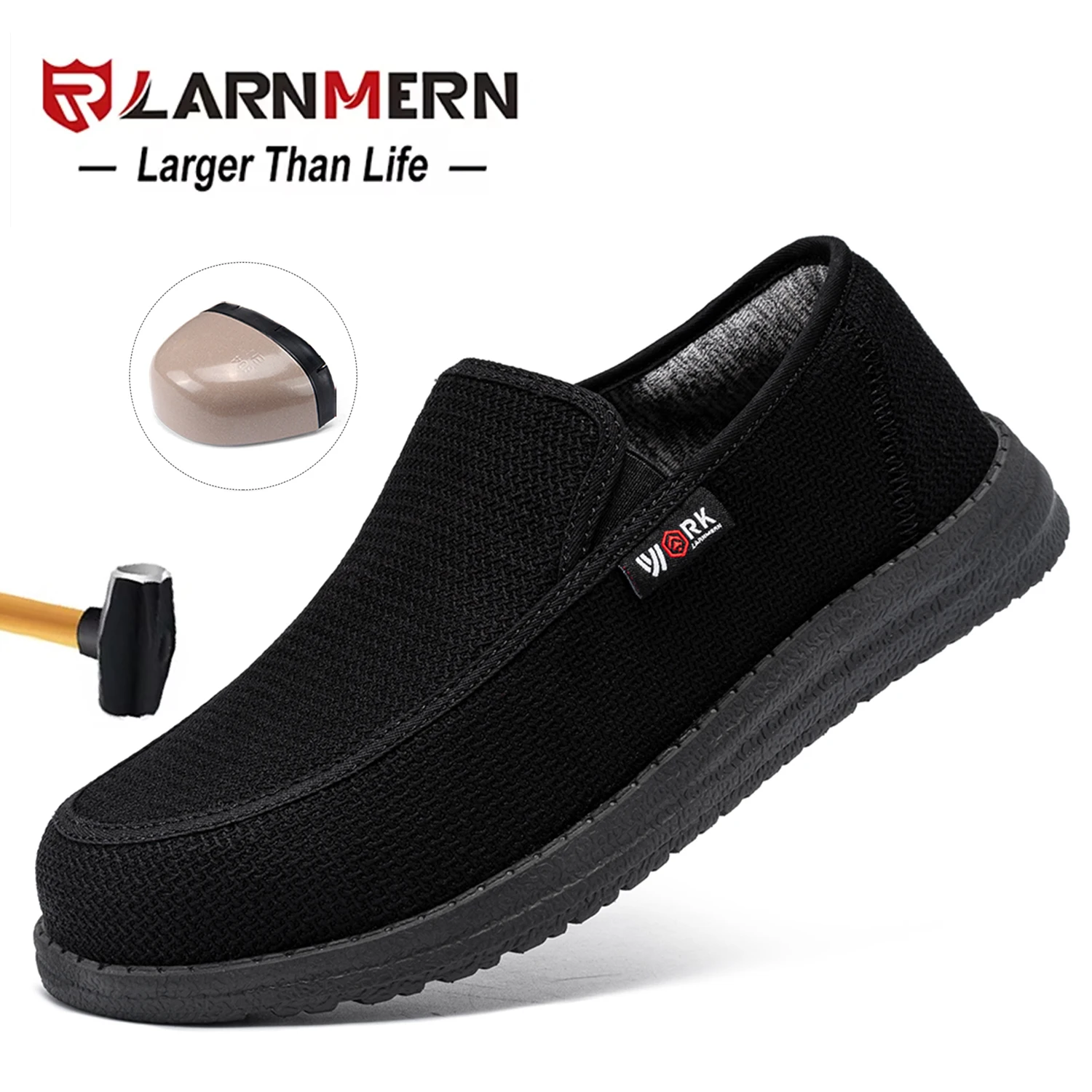 Мужские ботинки с металлическим носком цвет черный/песочный