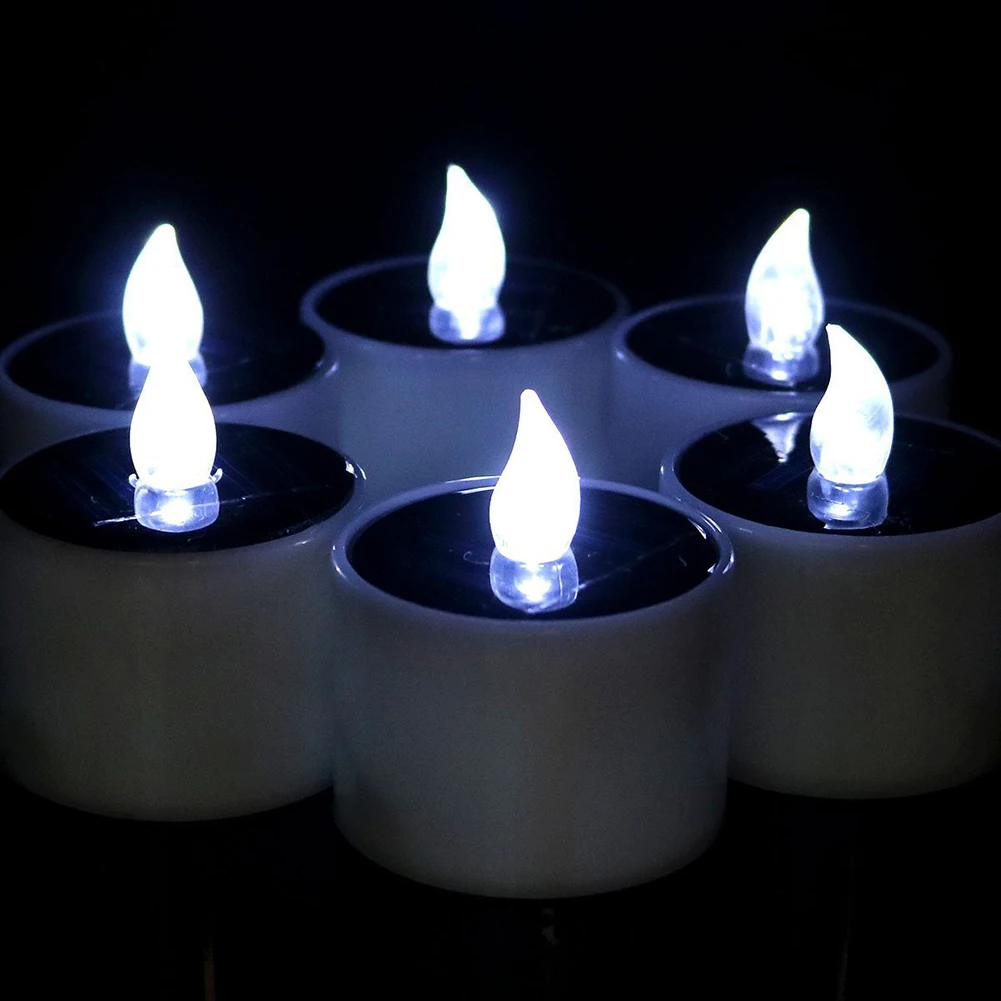 

Solar Candle Light Smokeless Simulation Electronic Candle Light Outdoor Solar Tea Wax Lamp Romantic Atmosphere Lamp
