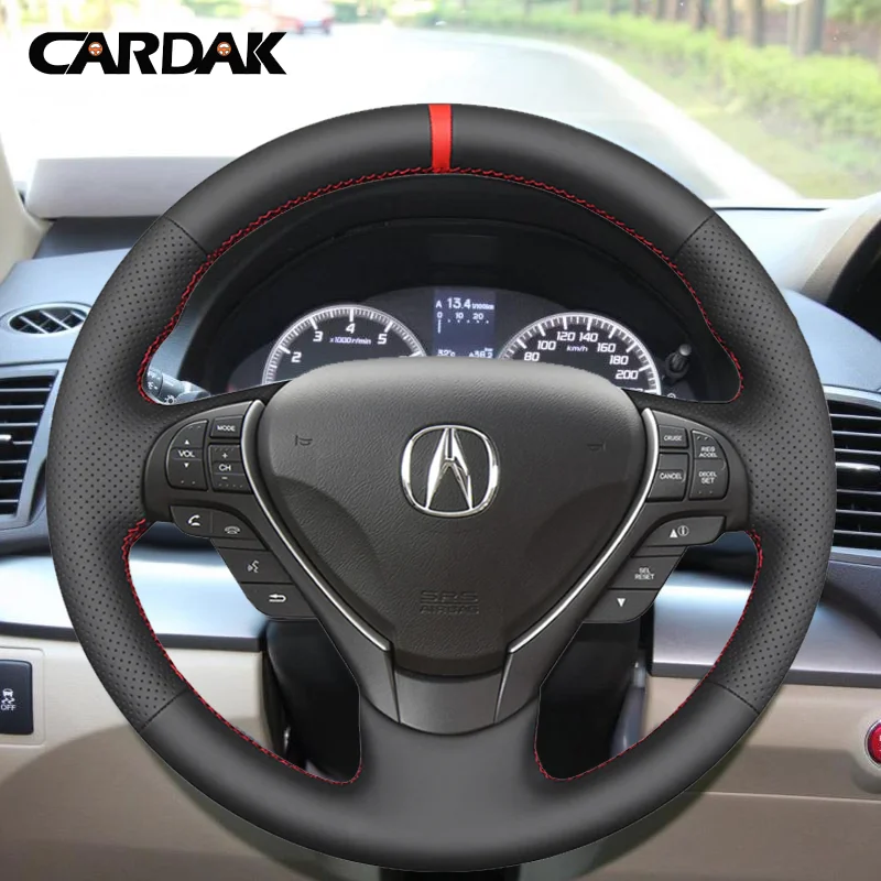 Черный чехол на руль автомобиля из искусственной кожи для Acura RDX TL ILX 2009-2022