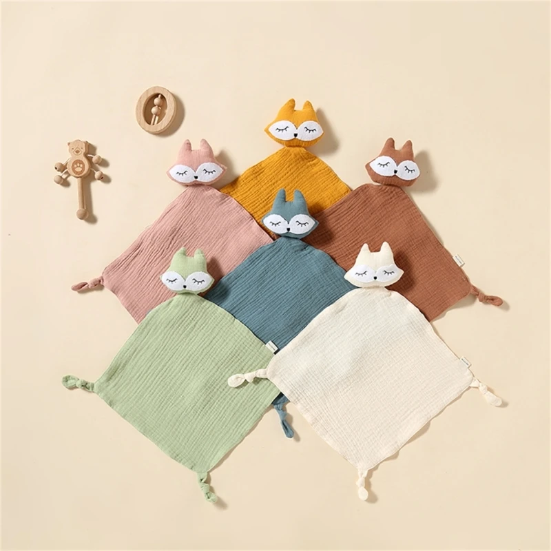 Bib Soft Animal Fox Sleeping Doll Teether Infants Soft Comfo
