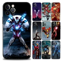 iron man marvel phone case for iphone 11 12 13 pro max 7 8 se xr xs max 5 5s 6 6s plus black soft silicon cover