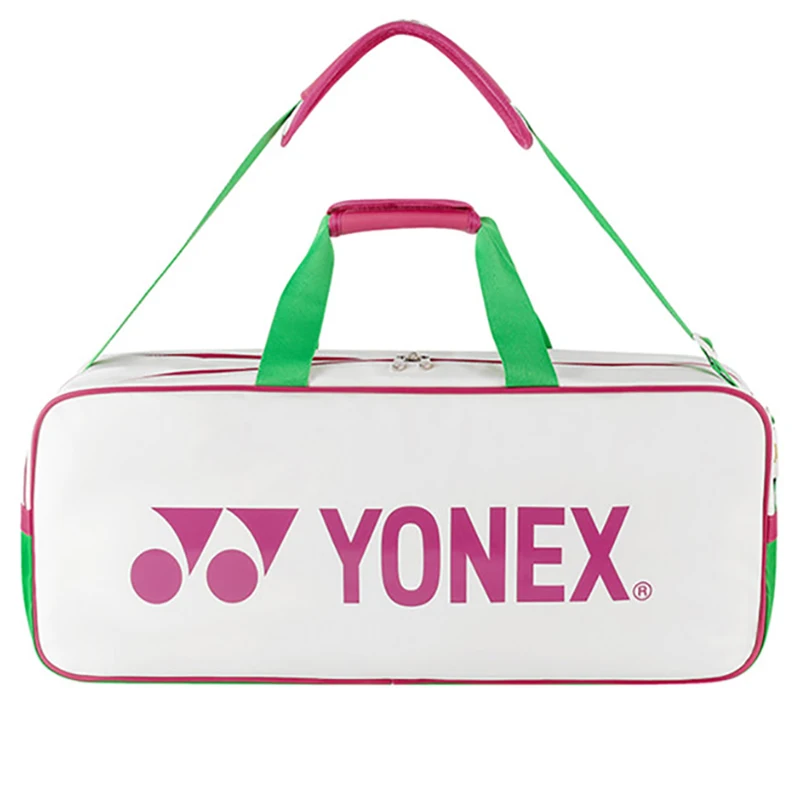 Genuine YONEX Women Badminton Racket Bag Strawberry Color Waterproof Sports Handbag With Shoe Compartment Holds Up To 6 Rackets