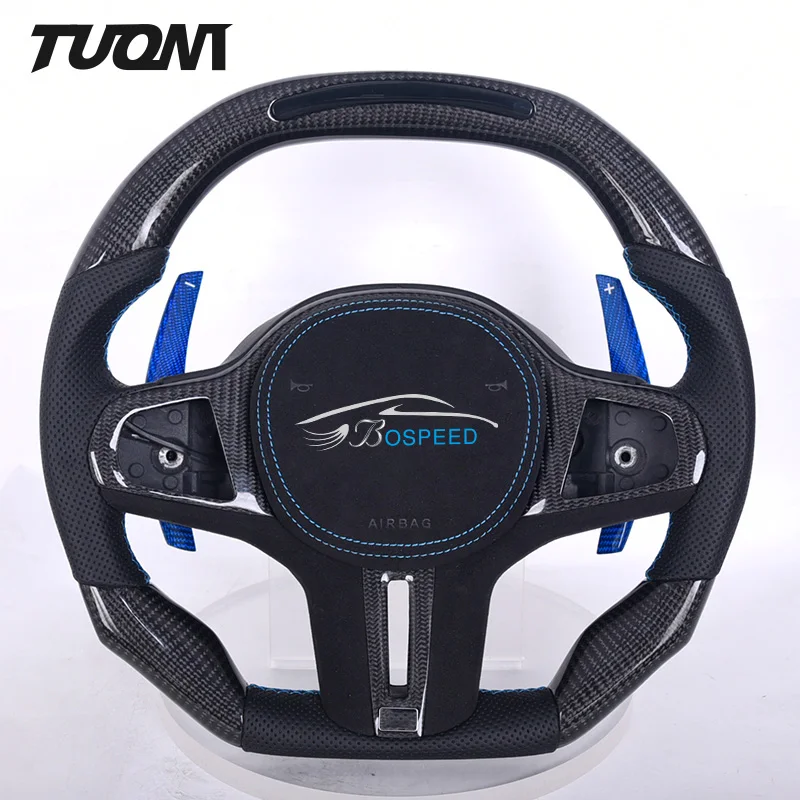 

Автомобильные аксессуары, интерьер, углеродное волокно, черное ПЕРФОРИРОВАННОЕ кожаное рулевое колесо для BMW G20 G28 G30 G80 G23 G22 M5 X5 F90 X3 X6 M3