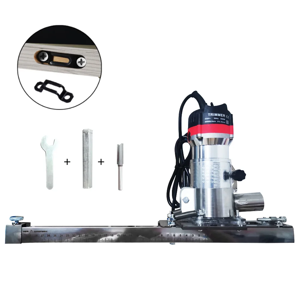 

For 65mm Woodworking Router 2 In 1 Slotted Bracket Invisible Fasteners Wardrobe Cupboard Panel Punch Tenoning Locator with Scale