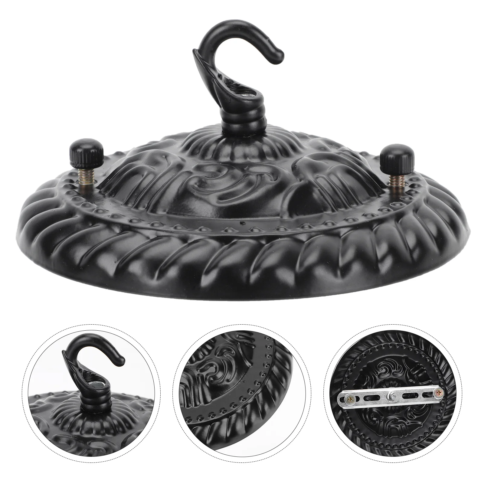 

Hanging Plate Premium Ceiling Lamp Decoration Practical Retro Suction Roof Ornaments Black Hooks