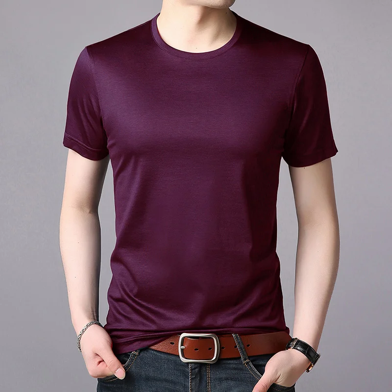 

2023 Summer O Neck Silk Shirt White Harajuku T Shirts Streetwear Men Clothing Fashion Korean Camisetas Hombre Verano WPY3686