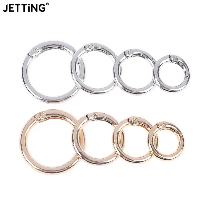 

10X Round Metal Spring O-Ring Buckles Clips Carabiner Purses Handbags Buckles Push Trigger Snap Hooks Carabiner Bag Accessories