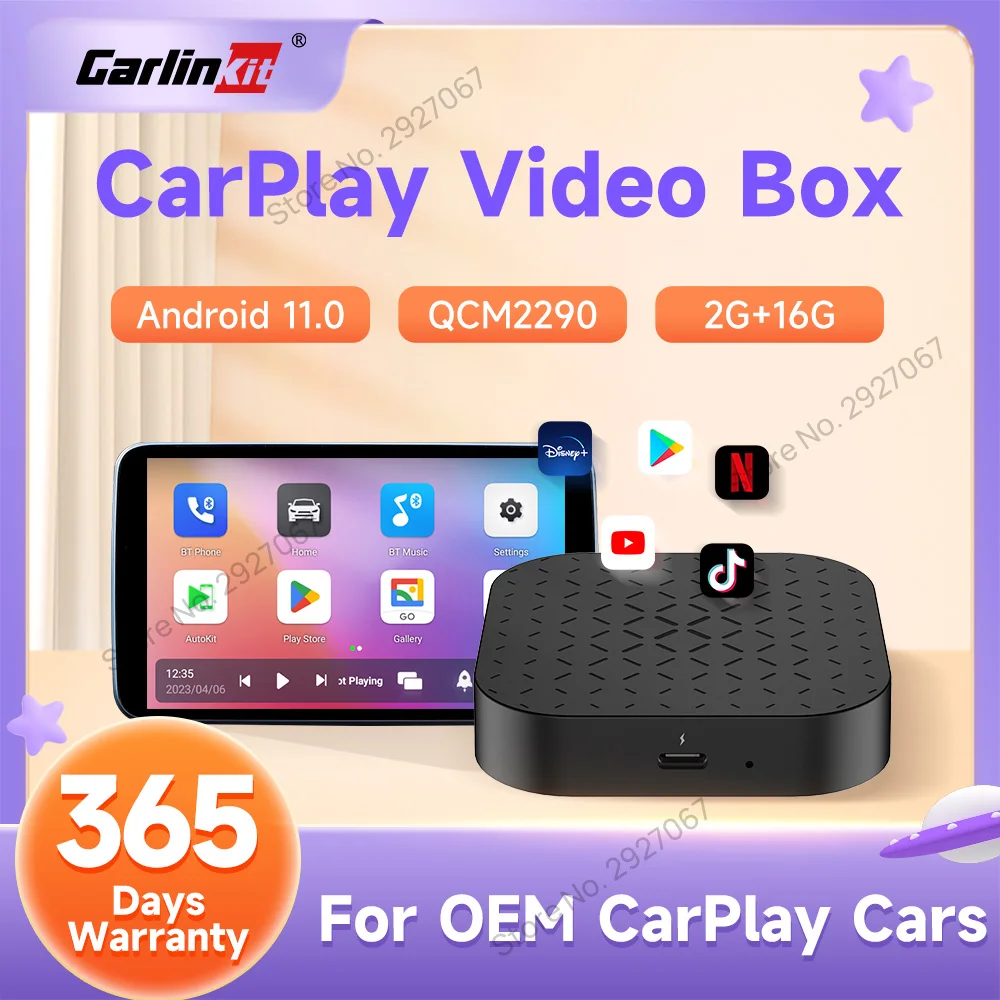 

CarlinKit CarPlay Android TV Ai Box QCM2290 Android 11 Wireless Android Auto Youtube Netflix Iptv Video Streaming Box 5G Wifi BT