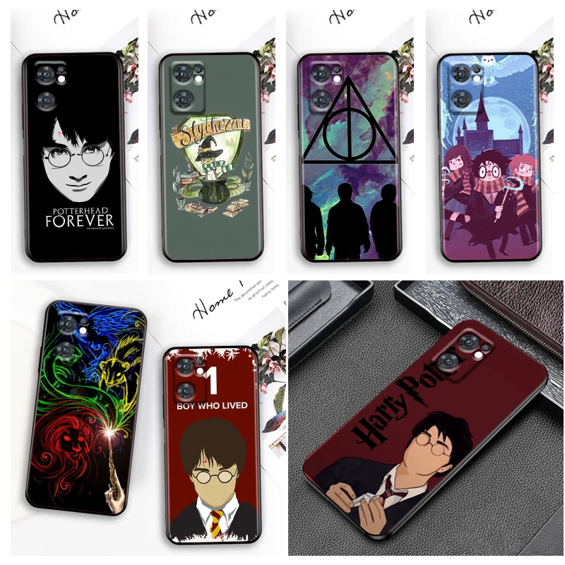

Cartoon Potters Wand Harries Art Phone Case For OPPO Reno 8 7 6 5 4 2 Z Lite Pro Plus SE 4G 5G Black Soft Fundas Silicone Cover