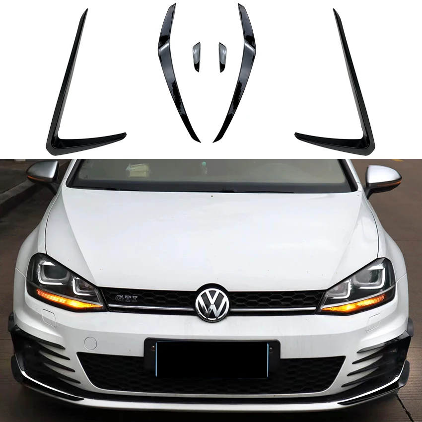 

For Volkswagen Golf 7 MK7 2013-2016 Front Bumper Flags Front Wind Knife Stickers Trim Cover Accessories Car Styling