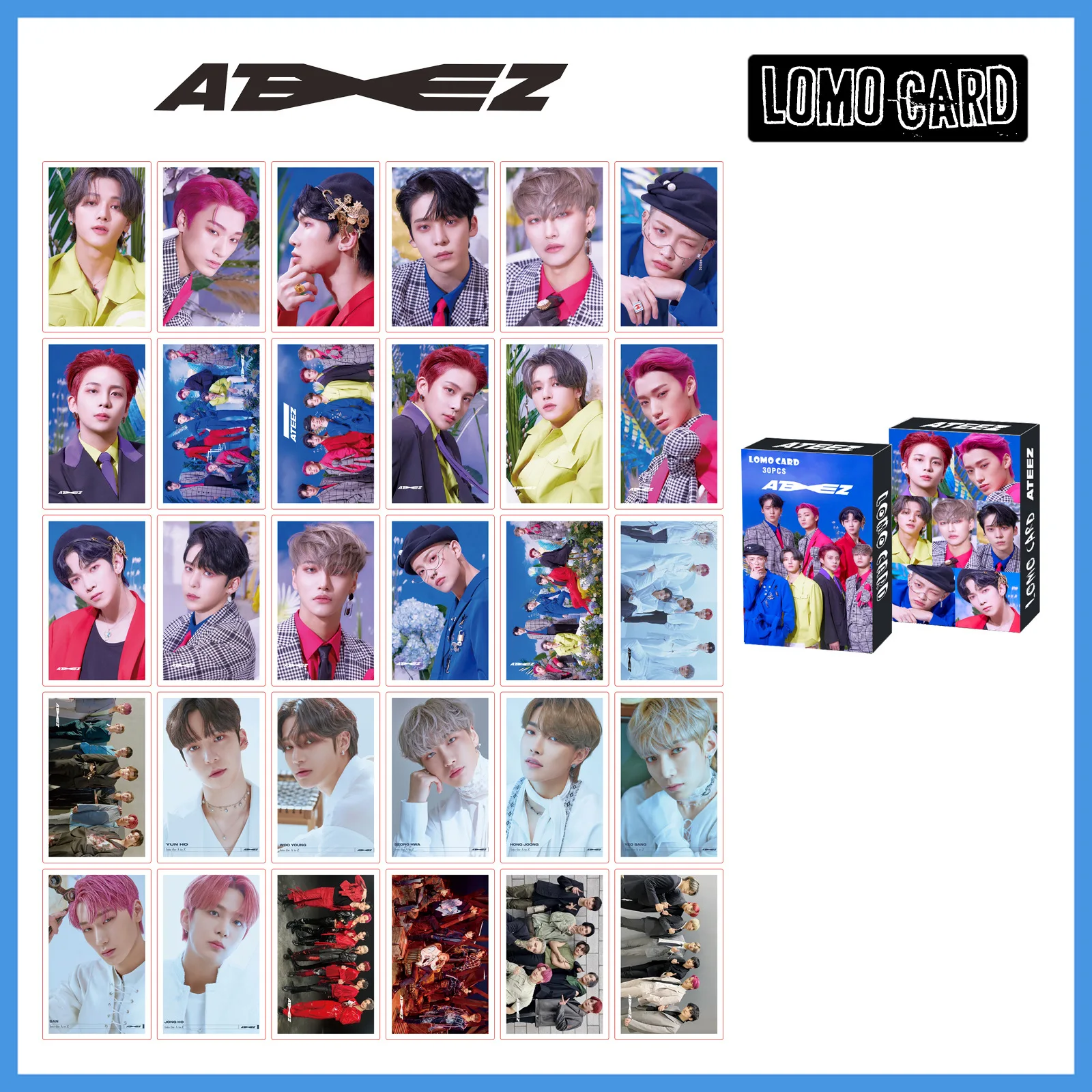 Фото 30 шт. Aniteez ломо-карты фотокарточки фото Kpop Idol Card Mingi Seonghwa San Yunho Hongjoong Jongho Wooyoung Yeosang Fans Gift №3