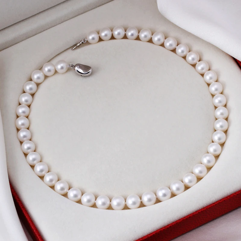 

HOOZZ.P 8-9mm AAAA Quality Freshwater Cultured Pearl Necklace In White Real Big Mother Of Choker Bead Ladies Luxury Jewelry 14K