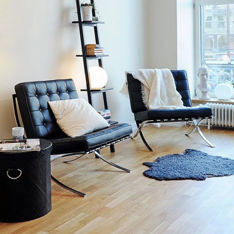 

Итальянский кожаный стул для гостиной, минималистичный односпальный диван, дизайнерский стул для балкона, минималистичный стул для отдыха.