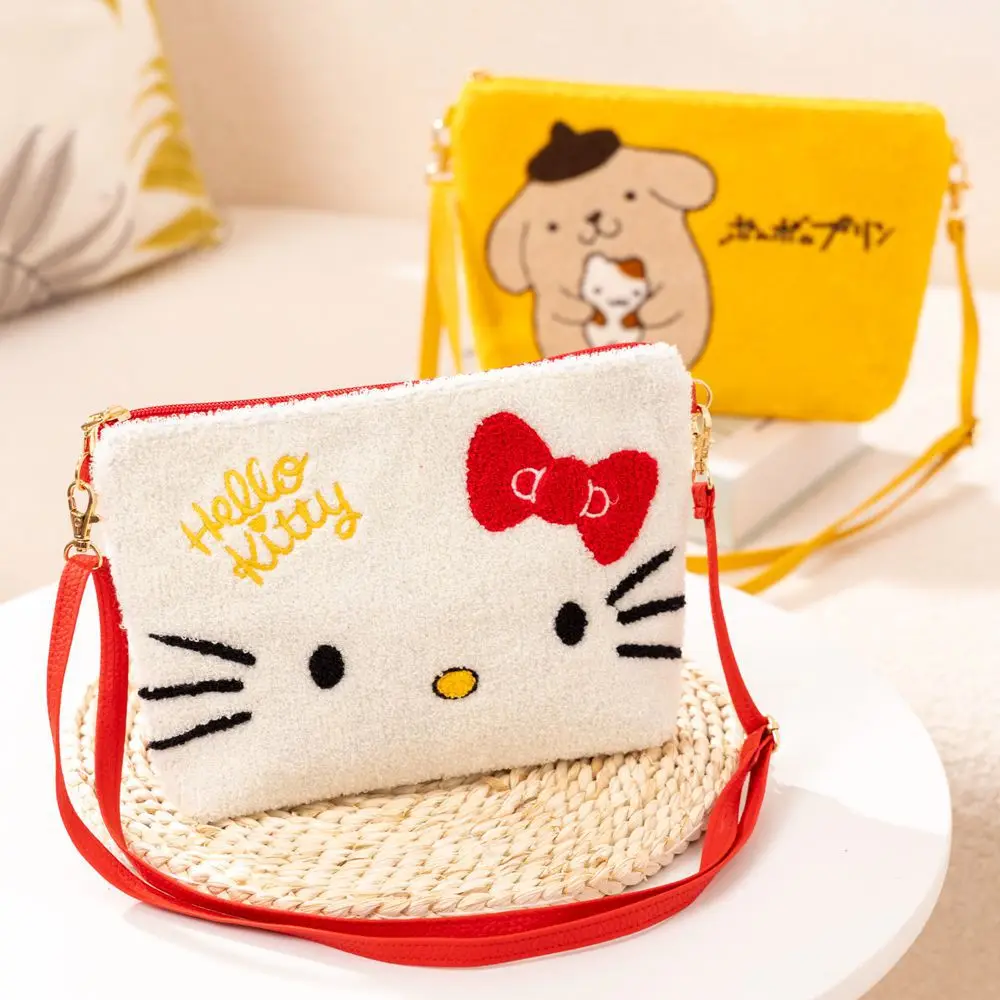 

Sanrio Plush Backpacks Hellokitty Cinnamorol Kuromi Messenger Bags Large Capacity Packet Women's Bagpacks Satchel Tote Handbags