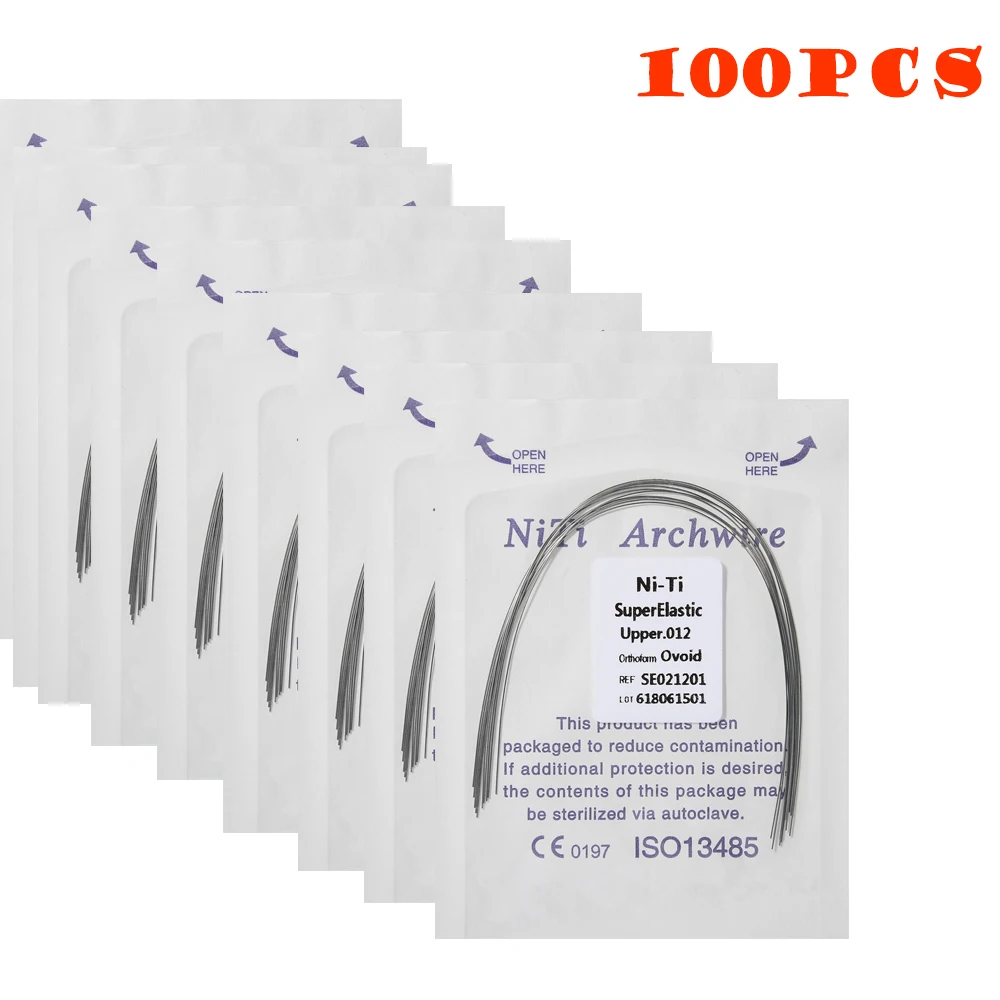 

100pcs Dental Wires Super Elastic Oval Form Niti Round Arch Wires Orthodontic Materials Dentistry Instrument