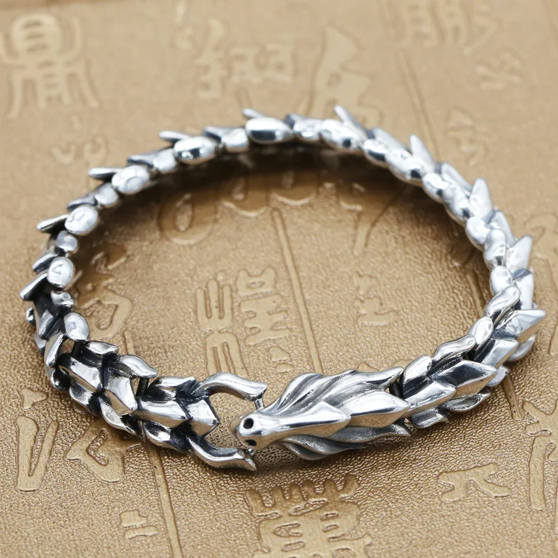 

Men's Domineering Faucet Bracelet Thai Silver Retro Bone Chain Keel Chain Silver Chain Personality Exaggerated Fashion Jewelry