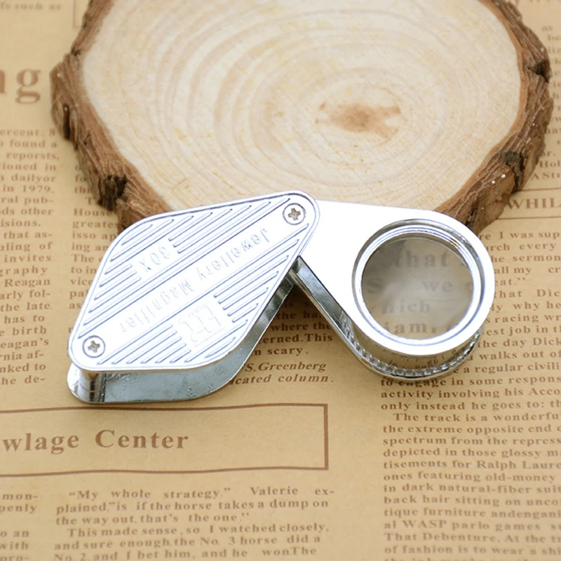 

10X Jewelers Eye Loupe- Magnifier Foldable Jewelry Magnifier Metal Magnifying Glass for Gems Jewelry Coins Stamps 87HA