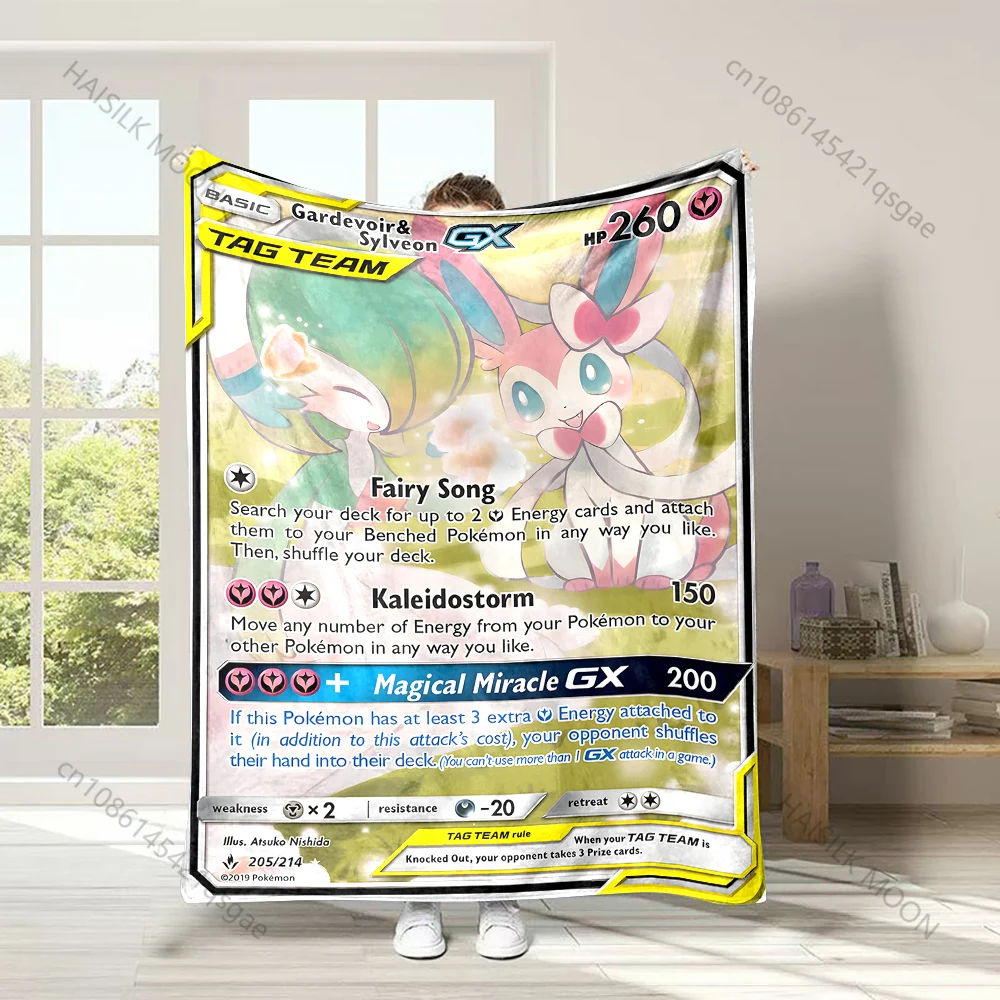 Японское одеяло с принтом Pokémon Cards Gardevoir детское для взрослых мягкое теплое
