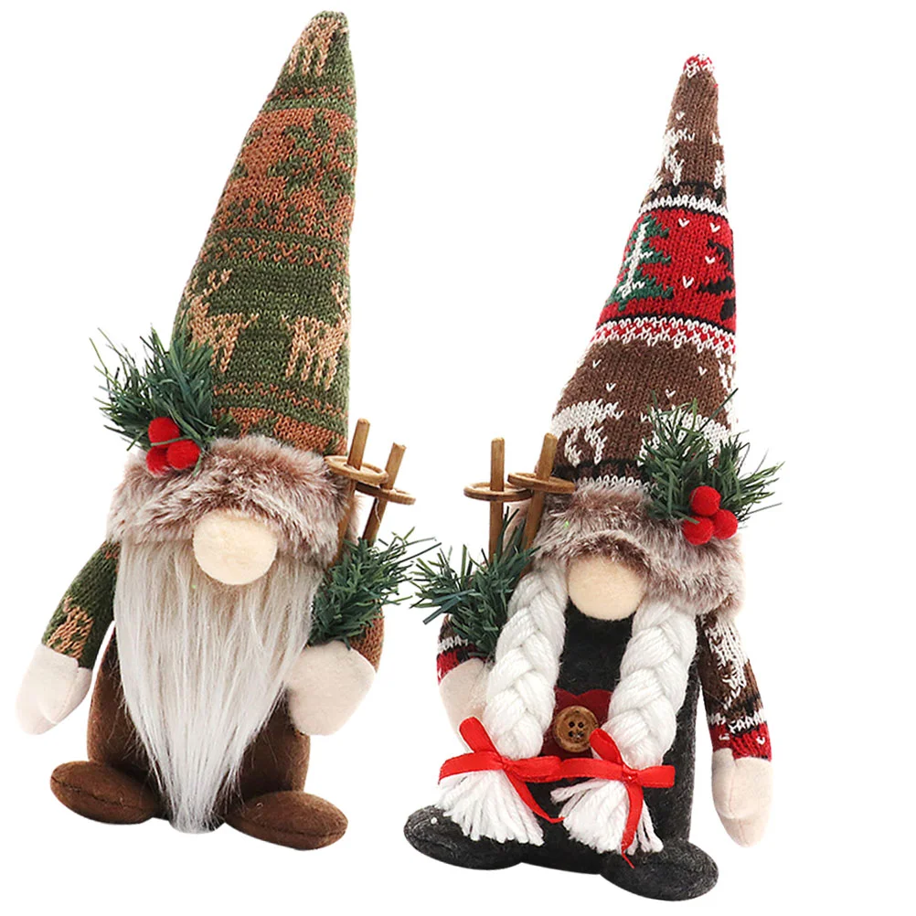 

2Pcs Adorable Decorative Household Gnome Festival Accessory Gnome Decor for Room Gift Decor