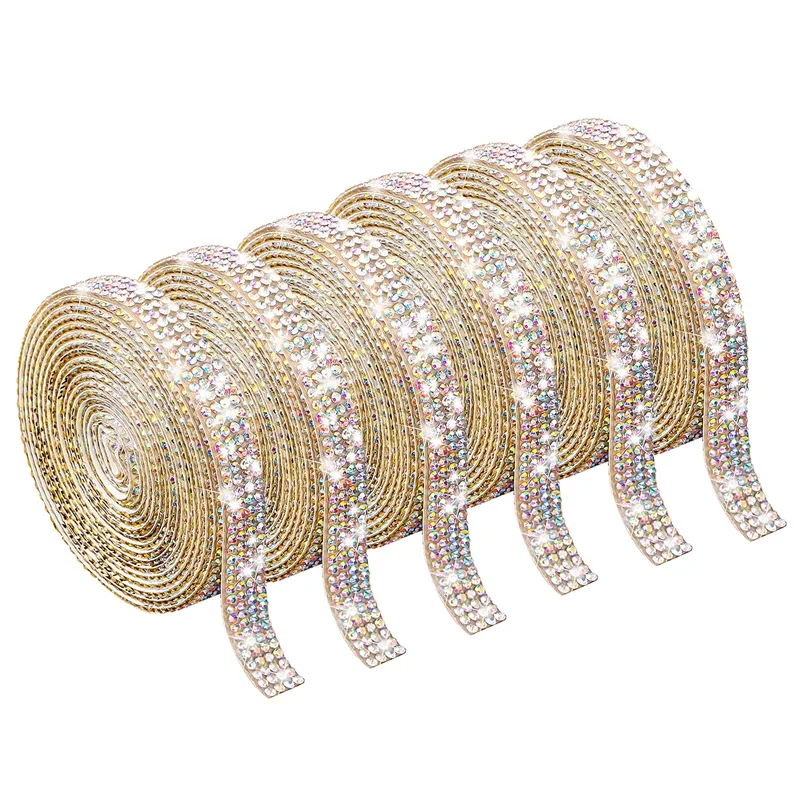 

6 рулонов кристальных Стразы, алмазная лента, кристальная самоклеящаяся стразы, лента для рукоделия, декор для свадебной вечеринки