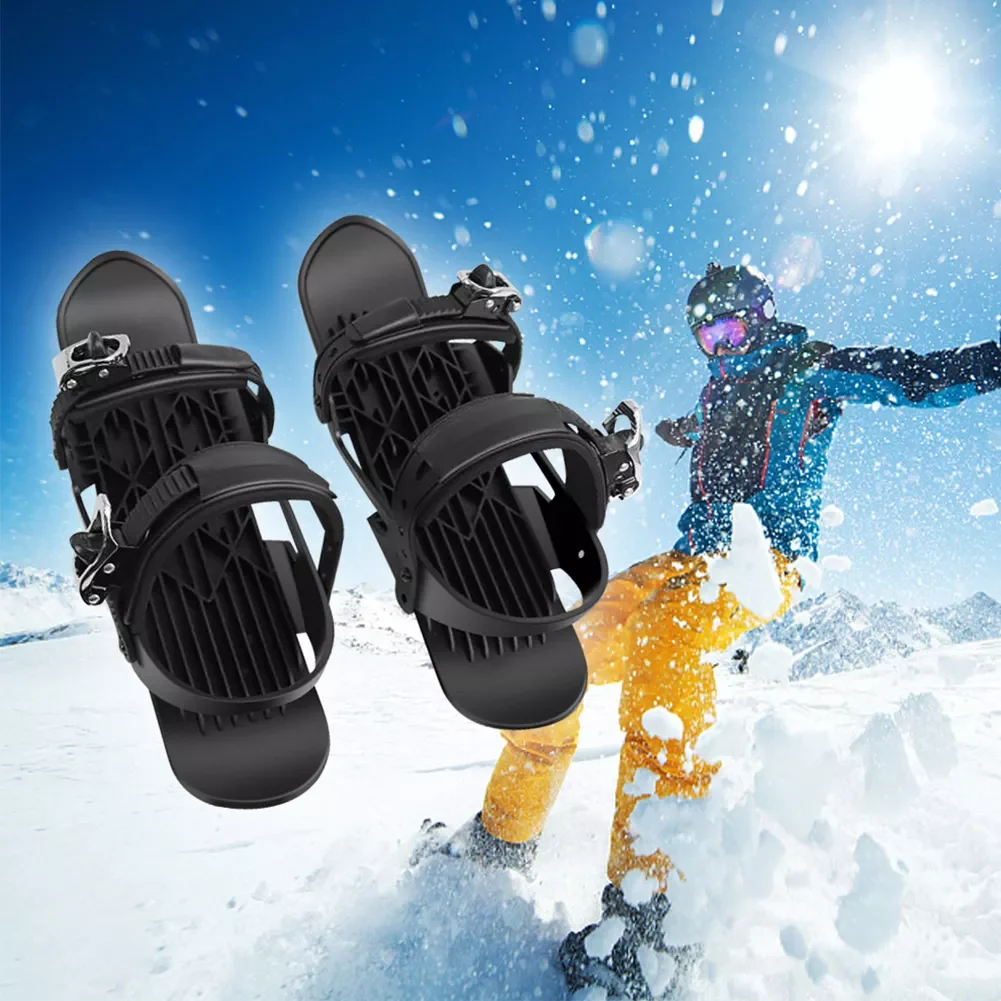 

Short Ski Skates Shoes for Men Women Winter Skiboard Snowblades Snowskate Adjustable Strap Winter Sports Equipment