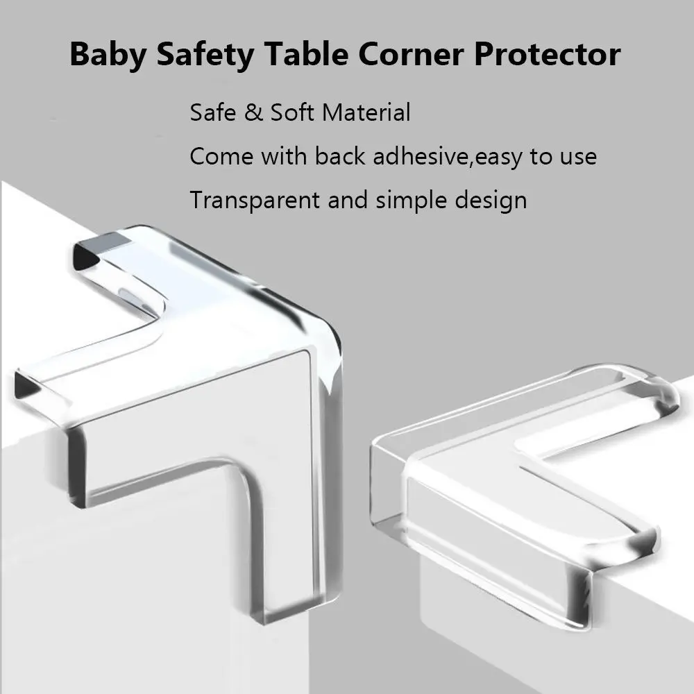 

4Pcs Soft Kids Security Desk Silicon Corner Guards Table Corner Protector Anticollision Strip Edge Protection