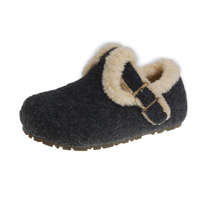 Женские зимние ботильоны на меху плоской подошве теплая повседневная замшевая