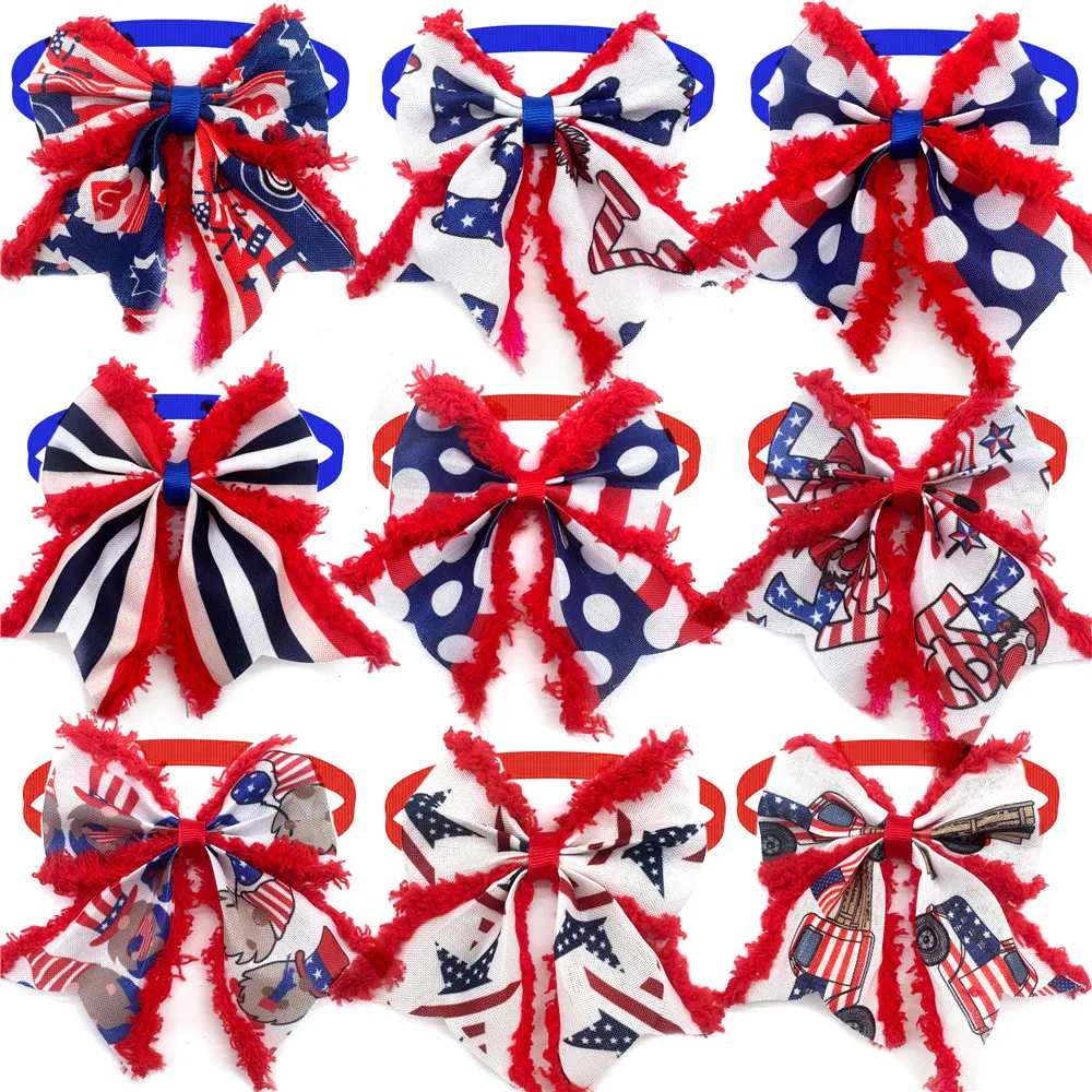 

Bow July Day Accessories Bowtie Pet Of Pet Dog Dog Pet 50/100pcs Supplies For Small Independence 4th Necktie Dog Accessories Tie