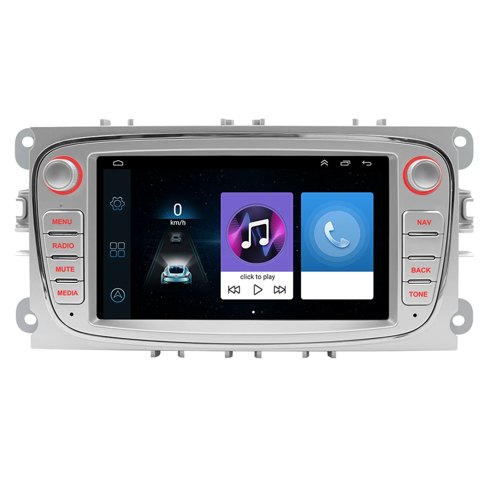 

7 Inch 1DIN Android 10.1 Car Stereo Radio Quad Core Adjustable Multimedia MP5 Player WIFI Bluetooth MirrorLinkGPS For Ford Focus