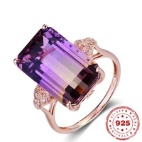 hoyon original 925 sterling silver rings luxury tourmaline ring for women jewelry 18k rose gold colorful stone jewelry box gift